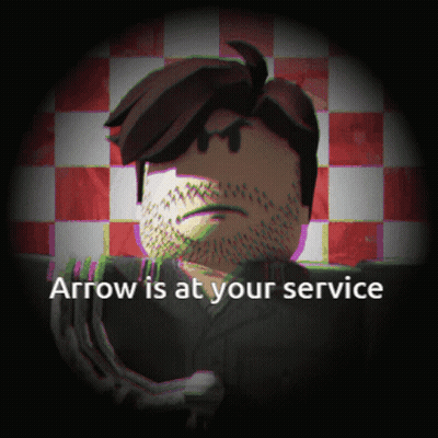 A Picture Of A Man With The Words " Arrow Is At Your Service " GIF