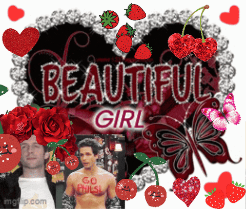 A Picture Of A Man With The Words Beautiful Girl On It GIF