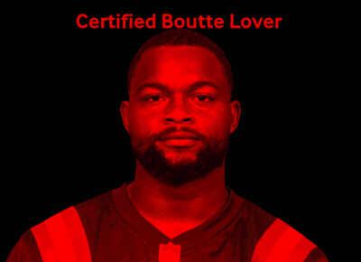 A Picture Of A Man With The Words Certified Boutte Lover On The Bottom GIF