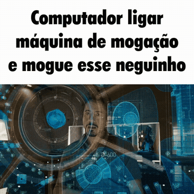 A Picture Of A Man With The Words " Computador Ligar Maquina De Mogacao E Mogue Esse Neguinho " GIF