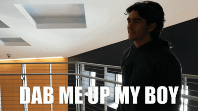 A Picture Of A Man With The Words Dab Me Up My Boy GIF