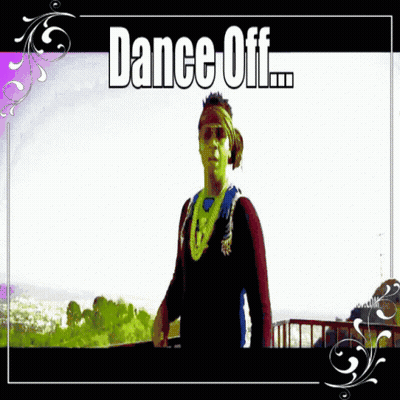 A Picture Of A Man With The Words Dance Off Written On It GIF