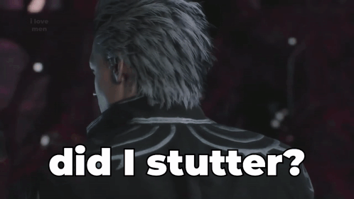 A Picture Of A Man With The Words Did I Stutter On The Bottom GIF
