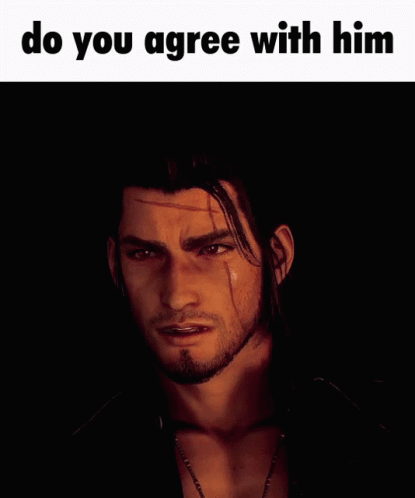 A Picture Of A Man With The Words " Do You Agree With Him " Above Him GIF