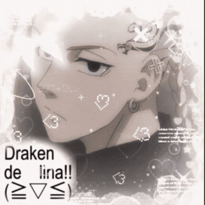 A Picture Of A Man With The Words Draken De Lina Written On It GIF