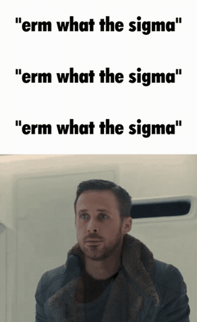 A Picture Of A Man With The Words " Erm What The Sigma " On Top GIF