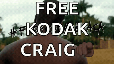A Picture Of A Man With The Words Free Kodak Craig GIF