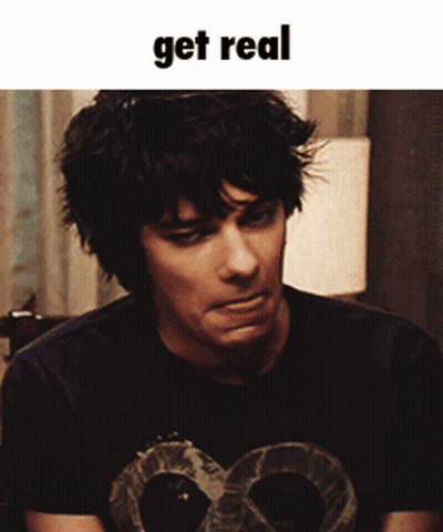 A Picture Of A Man With The Words Get Real On Top GIF
