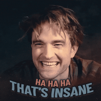 A Picture Of A Man With The Words " Ha Ha Ha That 'S Insane " Behind Him GIF