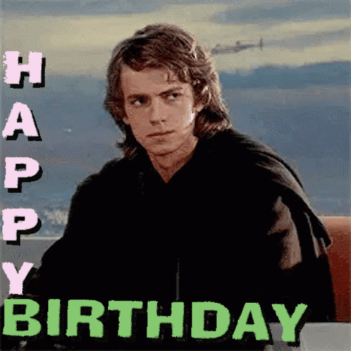 Man With Happy Birthday Text GIF