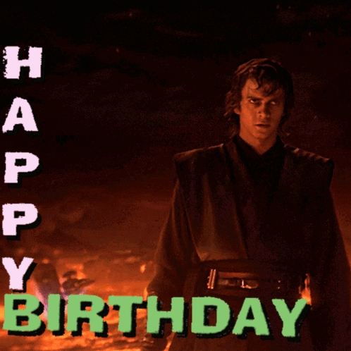 Man With Happy Birthday Text GIF