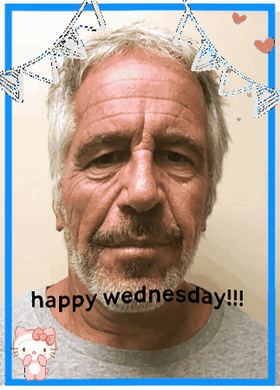 A Picture Of A Man With The Words Happy Wednesday On The Bottom GIF