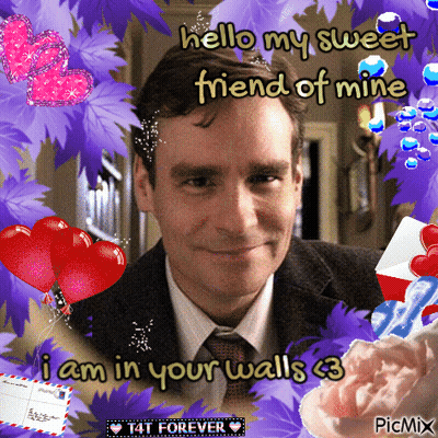 A Picture Of A Man With The Words Hello My Sweet Friend Of Mine Written On It GIF