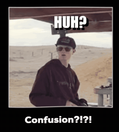 A Picture Of A Man With The Words Huh Confusion Written Above Him GIF