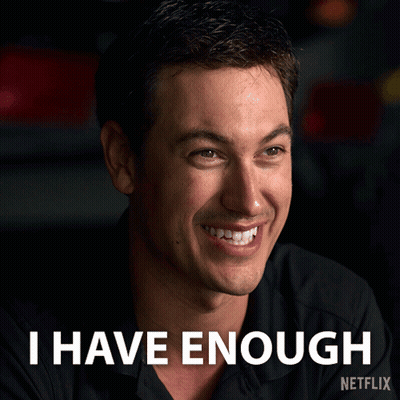 A Picture Of A Man With The Words I Have Enough Written On It GIF