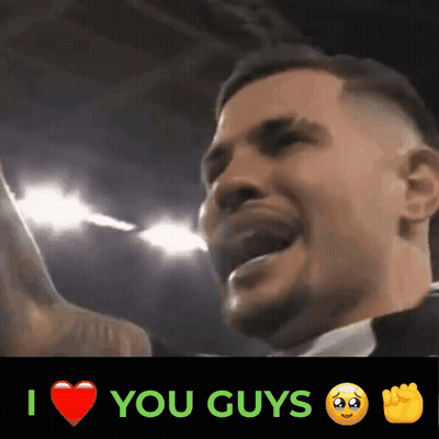 A Picture Of A Man With The Words " I Love You Guys " On The Bottom GIF
