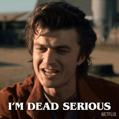 A Picture Of A Man With The Words I 'M Dead Serious Written On It GIF