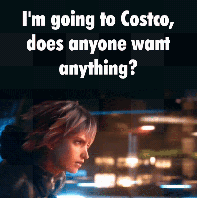 A Picture Of A Man With The Words " I 'M Going To Costco Does Anyone Want Anything " GIF