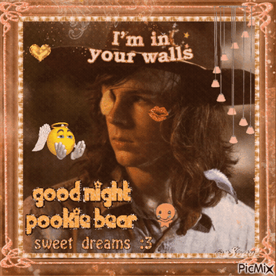 A Picture Of A Man With The Words I 'M In Your Walls On It GIF