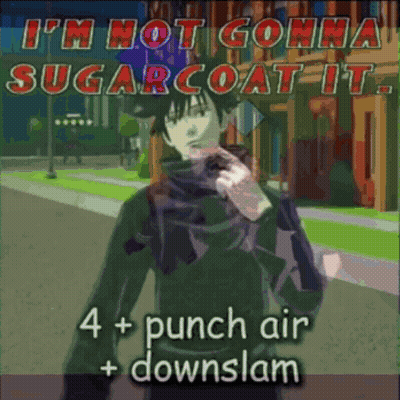 A Picture Of A Man With The Words " I 'M Not Gonna Sugarcoat It " Above Him GIF
