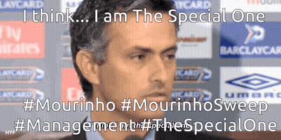 A Picture Of A Man With The Words I Think I Am The Special One Above Him GIF