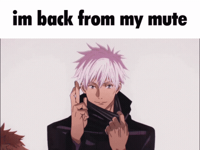 A Picture Of A Man With The Words Im Back From My Mute On The Bottom GIF