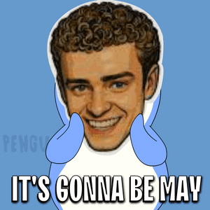 A Picture Of A Man With The Words It 'S Gonna Be May Below Him GIF