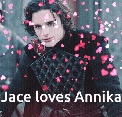A Picture Of A Man With The Words Jace Loves Annika On The Bottom GIF