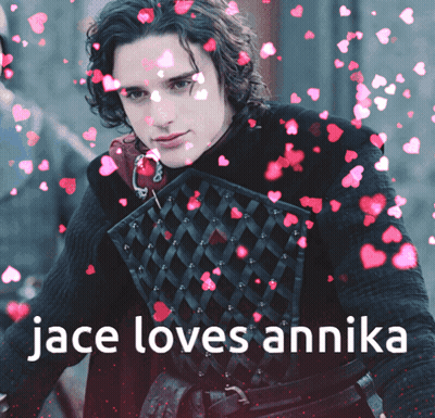 A Picture Of A Man With The Words Jace Loves Annika On The Bottom GIF