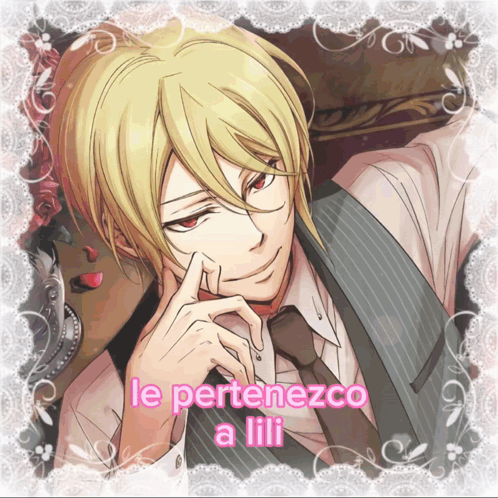 A Picture Of A Man With The Words Le Pertenezco A Lili Written On It GIF