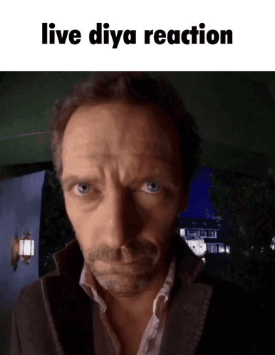 A Picture Of A Man With The Words Live Diya Reaction On The Bottom GIF