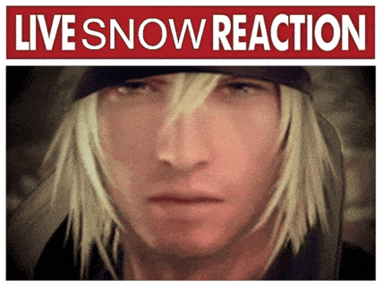 A Picture Of A Man With The Words Live Snow Reaction On It GIF