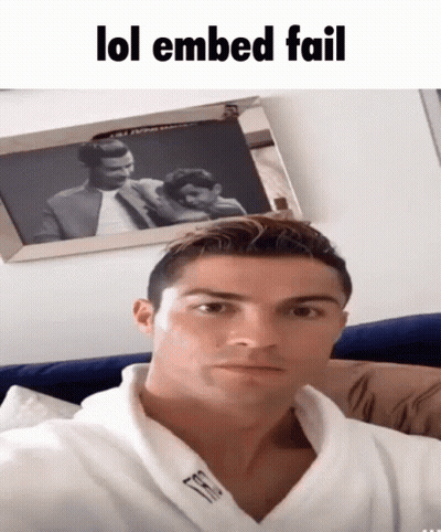 A Picture Of A Man With The Words Lol Embed Fail On The Bottom GIF