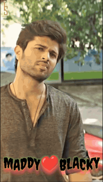 A Picture Of A Man With The Words Maddy Blacky Written On It GIF