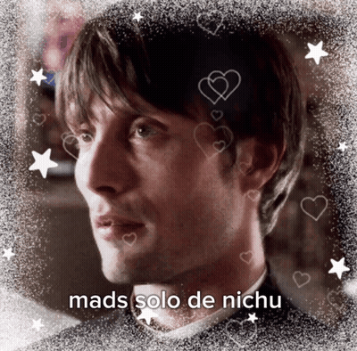 A Picture Of A Man With The Words Mads Solo De Nichu On The Bottom GIF