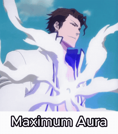 A Picture Of A Man With The Words " Maximum Aura " Below Him GIF