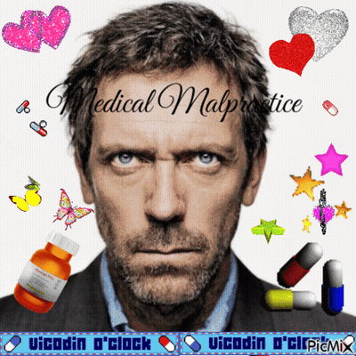 A Picture Of A Man With The Words Medical Malpractice Written Above Him GIF
