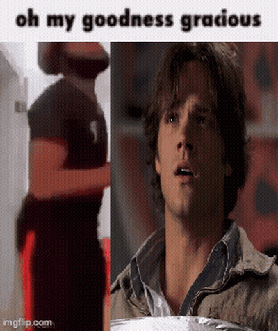 A Picture Of A Man With The Words Oh My Goodness Gracious Written On It GIF