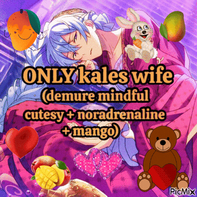 A Picture Of A Man With The Words Only Kales Wife Demure Mindful Cutesy No Adrenaline Mango GIF