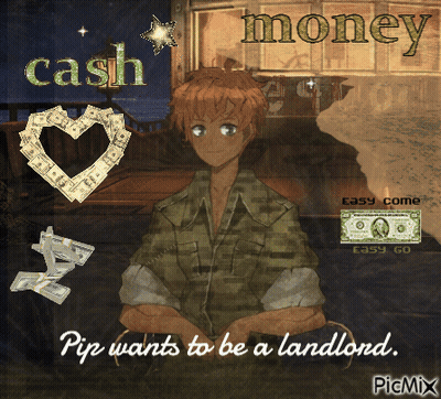 A Picture Of A Man With The Words Pip Wants To Be A Landlord On It GIF