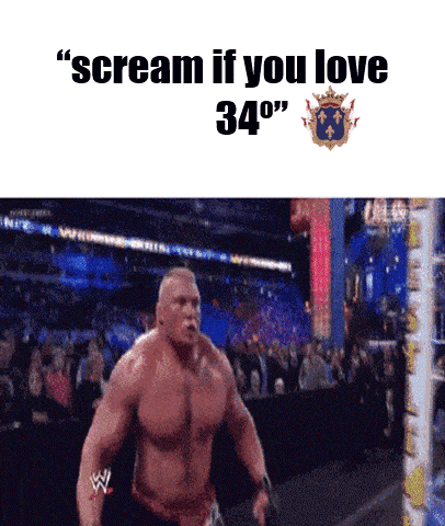 A Picture Of A Man With The Words " Scream If You Love 34 " GIF