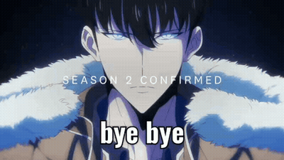 A Picture Of A Man With The Words Season 2 Confirmed Bye Bye On It GIF