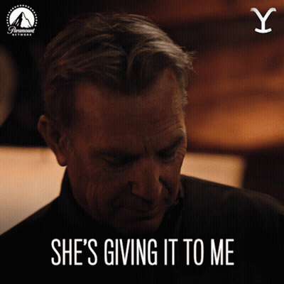 A Picture Of A Man With The Words She 'S Giving It To Me GIF