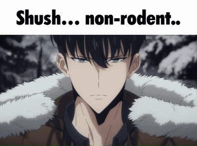 A Picture Of A Man With The Words Shush Non Rodent GIF