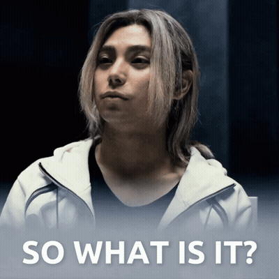 A Picture Of A Man With The Words So What Is It GIF