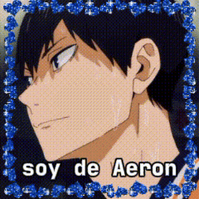 A Picture Of A Man With The Words Soy De Aeron On It GIF