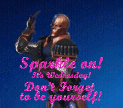 A Picture Of A Man With The Words Sparkle On It 'S Wednesday Don 'T Forget To Be Yourself GIF