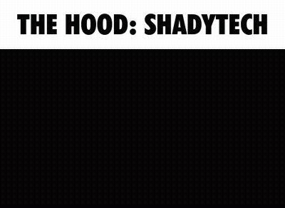 A Picture Of A Man With The Words " The Hood Shadytech " Below Him GIF
