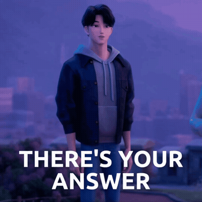 A Picture Of A Man With The Words There 'S Your Answer Behind Him GIF
