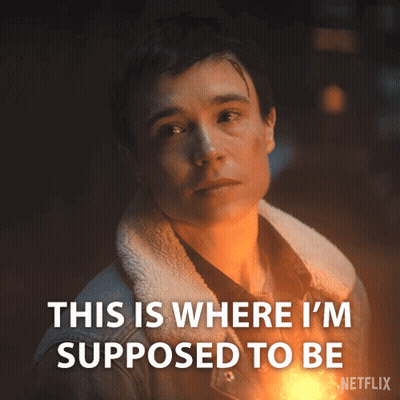 A Picture Of A Man With The Words This Is Where I 'M Supposed To Be Written Below Him GIF